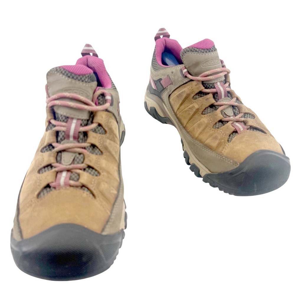 Keen Targhee II Hiking Shoes Women 10 Weiss/Boysenberry Leather Low Top Gorpcore